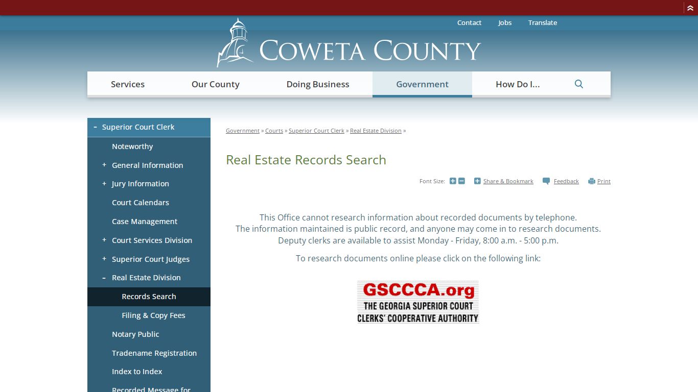 Real Estate Records Search | Coweta County, GA Website